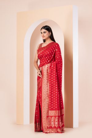 Crimson Zari Elegance